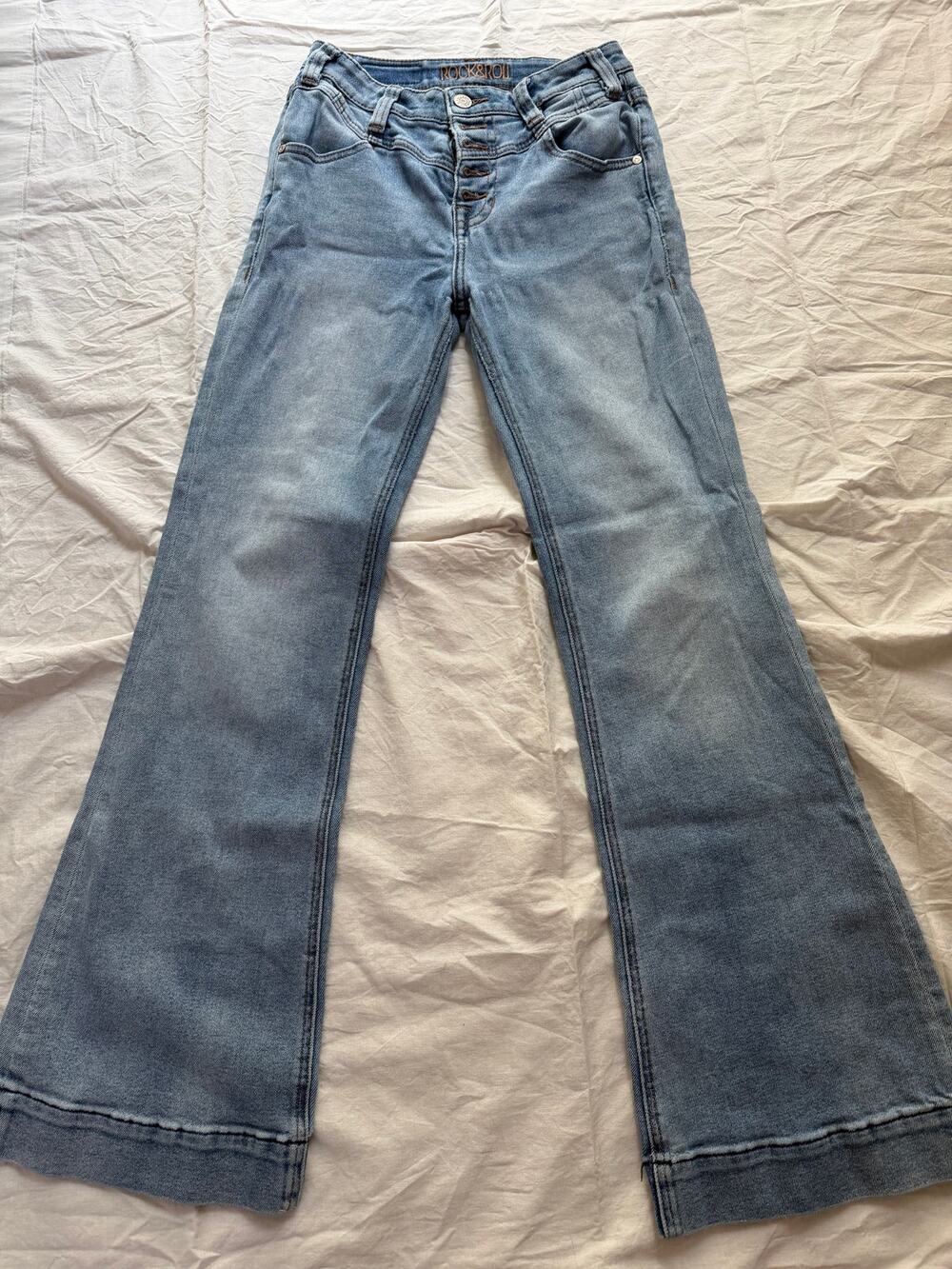 Women's Jeans Rock & Roll 27" High Rise Flare Light Wash